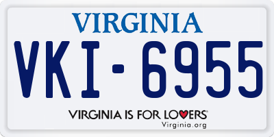 VA license plate VKI6955