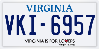 VA license plate VKI6957
