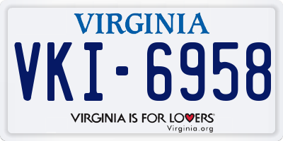 VA license plate VKI6958
