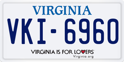 VA license plate VKI6960