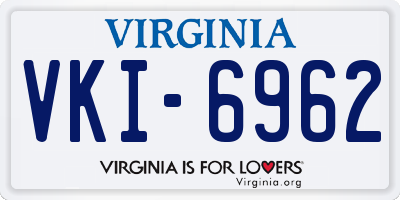 VA license plate VKI6962