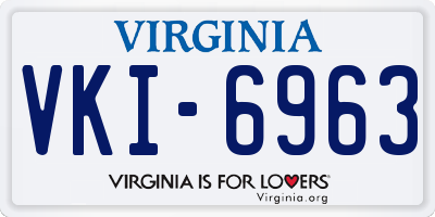 VA license plate VKI6963