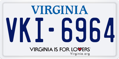VA license plate VKI6964