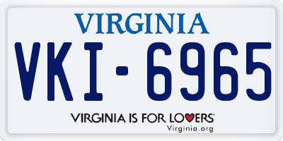 VA license plate VKI6965
