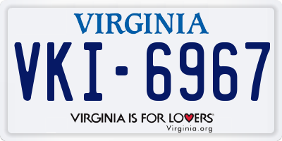 VA license plate VKI6967