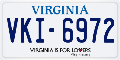 VA license plate VKI6972