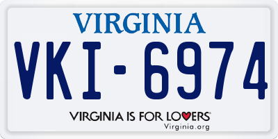 VA license plate VKI6974