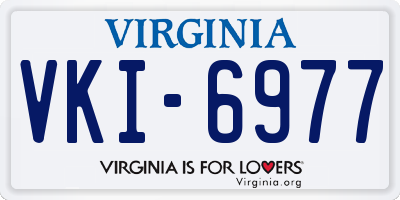 VA license plate VKI6977