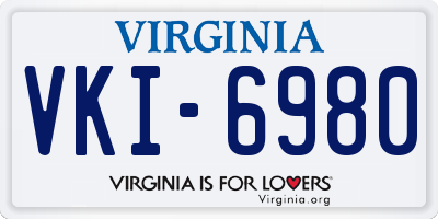 VA license plate VKI6980