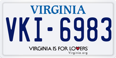 VA license plate VKI6983