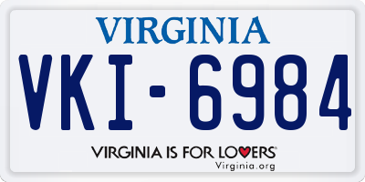 VA license plate VKI6984