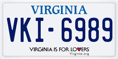 VA license plate VKI6989