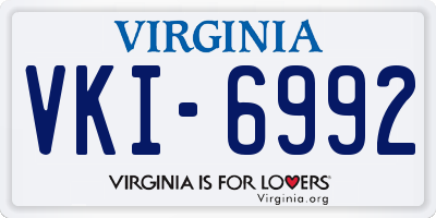 VA license plate VKI6992