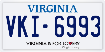 VA license plate VKI6993