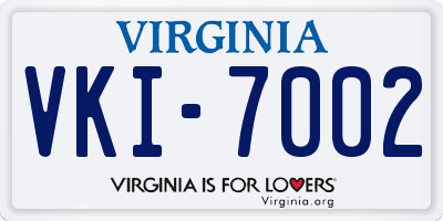 VA license plate VKI7002