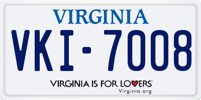 VA license plate VKI7008