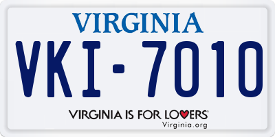 VA license plate VKI7010