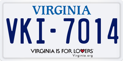 VA license plate VKI7014