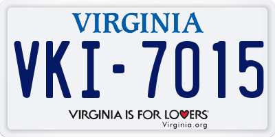 VA license plate VKI7015