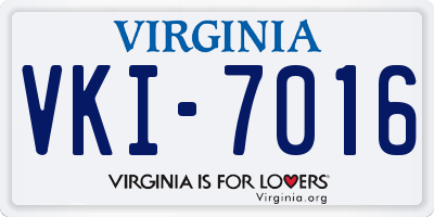 VA license plate VKI7016
