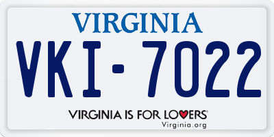 VA license plate VKI7022