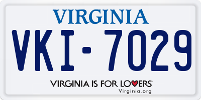 VA license plate VKI7029