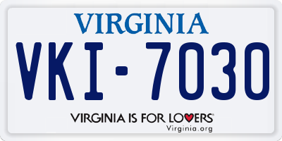 VA license plate VKI7030