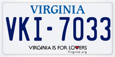 VA license plate VKI7033