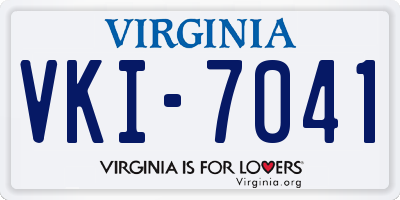 VA license plate VKI7041