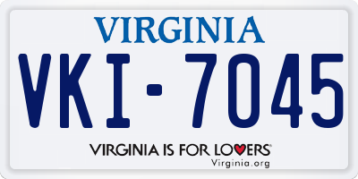 VA license plate VKI7045