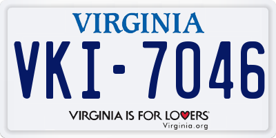 VA license plate VKI7046