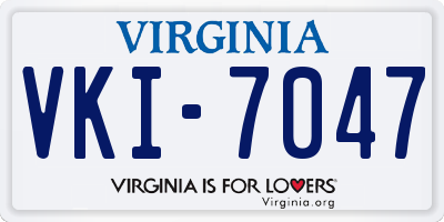 VA license plate VKI7047