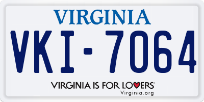 VA license plate VKI7064