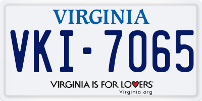 VA license plate VKI7065