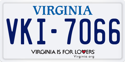 VA license plate VKI7066