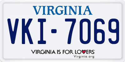 VA license plate VKI7069