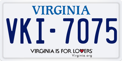 VA license plate VKI7075