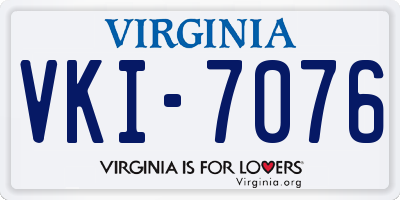 VA license plate VKI7076