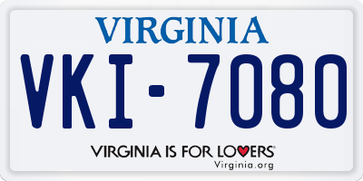 VA license plate VKI7080