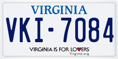VA license plate VKI7084