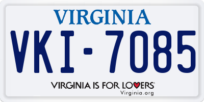 VA license plate VKI7085