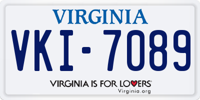 VA license plate VKI7089