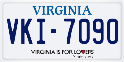 VA license plate VKI7090