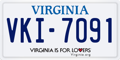 VA license plate VKI7091