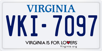 VA license plate VKI7097
