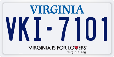 VA license plate VKI7101