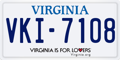 VA license plate VKI7108