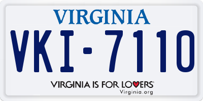 VA license plate VKI7110