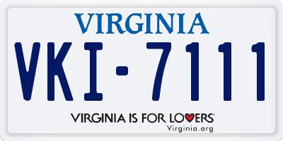 VA license plate VKI7111