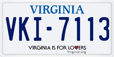 VA license plate VKI7113